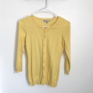 EUC💕 Downeast Basics yellow cardigan 3/4 sleeves